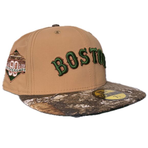 7 1/4 - Boston Red Sox Realtree Fitted Hat Ripstop Beige Two Tone - Mens New Era - Picture 1 of 9